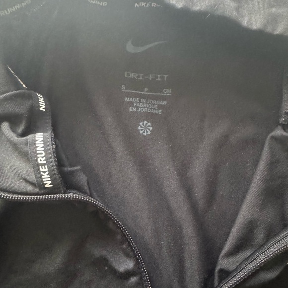 Nike Black Long Sleeve Athletic Quarter-Zip Top with White Swoosh - Picture 5 of 7